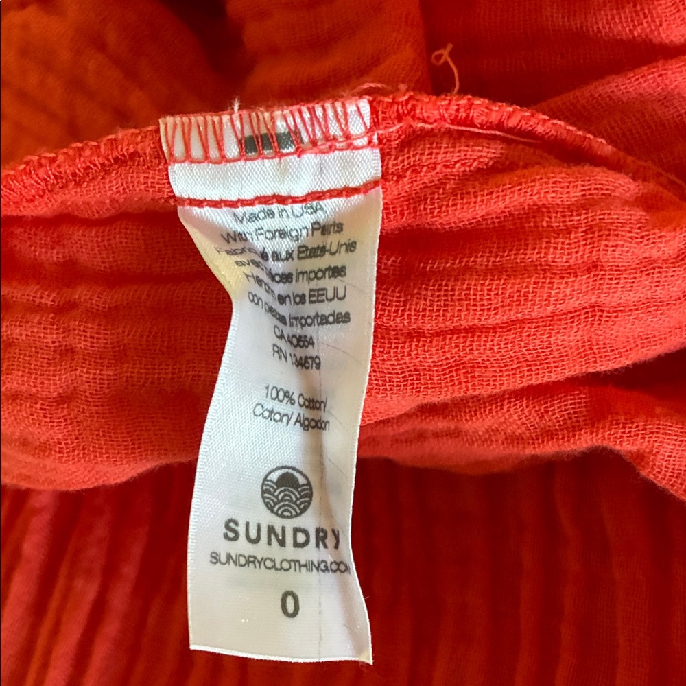 NWOT Sundry Vibrant Red Midi Dress, Size 0 - Picture 6 of 8